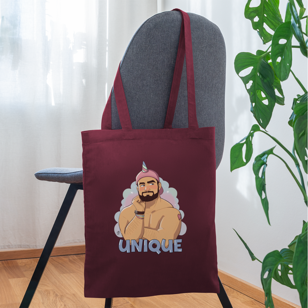 "Be Unique" Tote Bag - burgundy