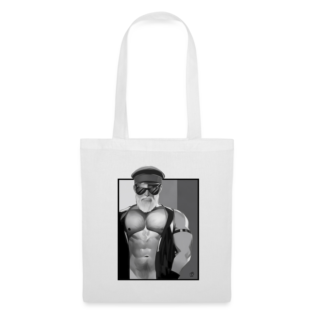 "Leather Daddy" Tote Bag - white