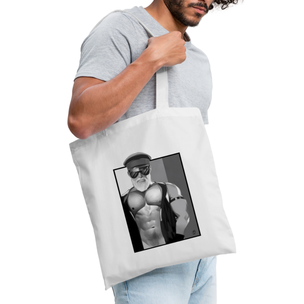 "Leather Daddy" Tote Bag - white