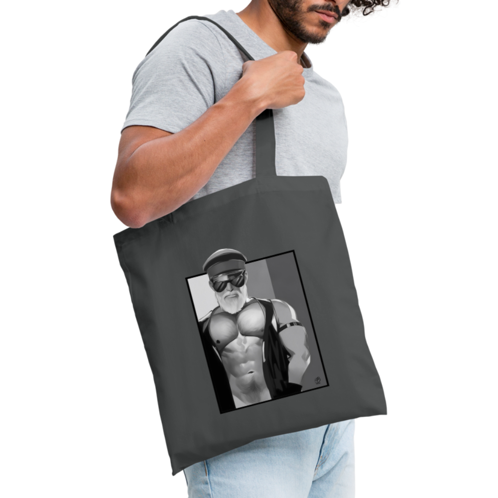 "Leather Daddy" Tote Bag - graphite grey