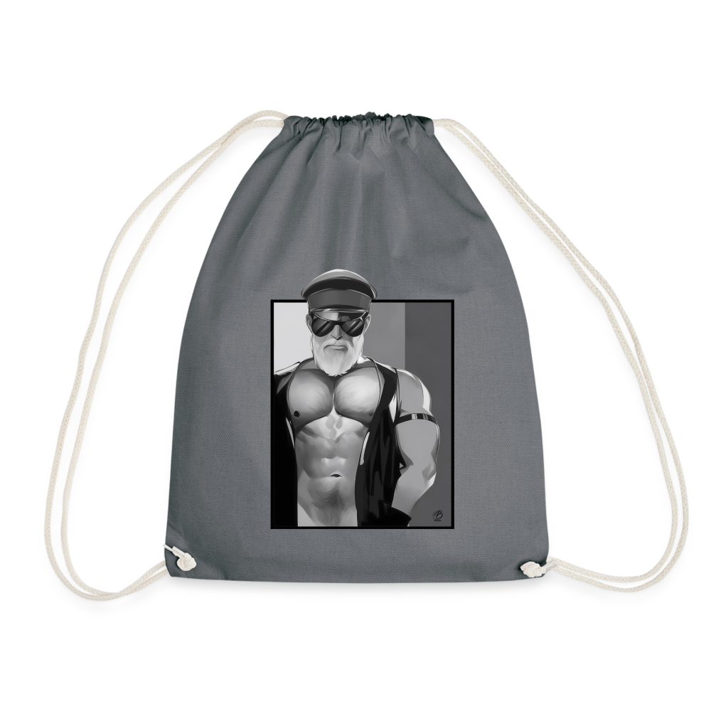 "Leather Daddy" Drawstring Bag - grey