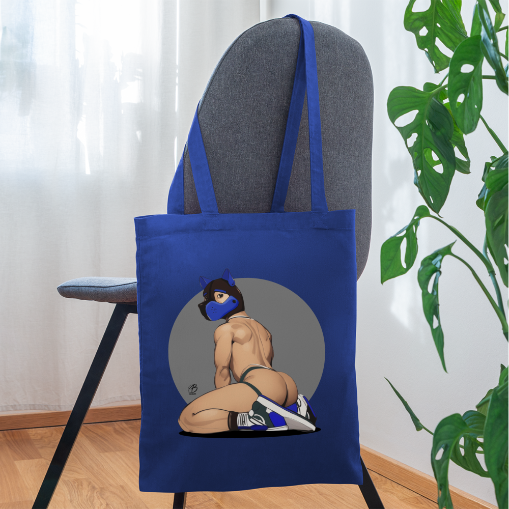 "Blue Puppy Boy" Tote Bag - royal blue