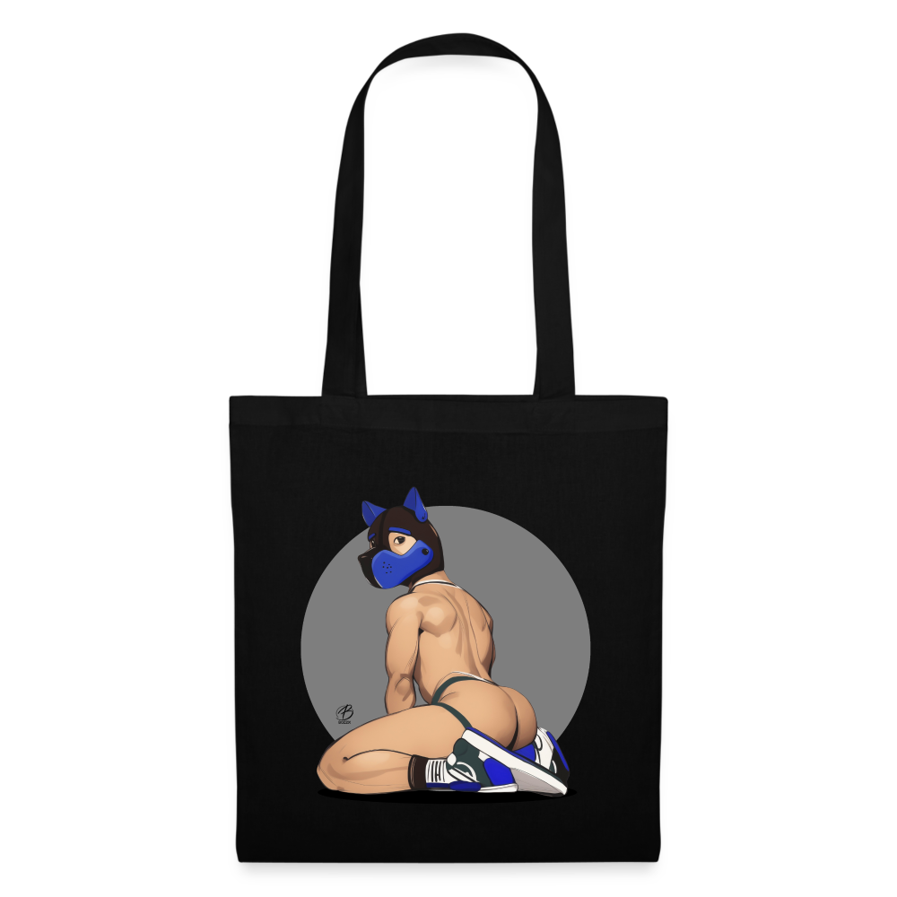 "Blue Puppy Boy" Tote Bag - black