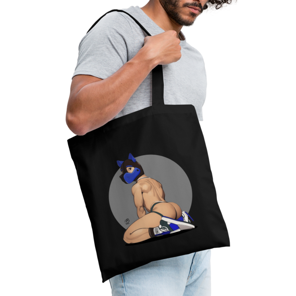 "Blue Puppy Boy" Tote Bag - black