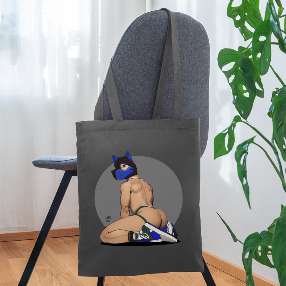 "Blue Puppy Boy" Tote Bag - graphite grey