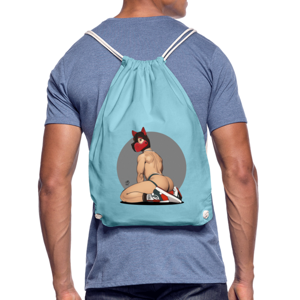 "Red Puppy Boy" Drawstring Bag - aqua