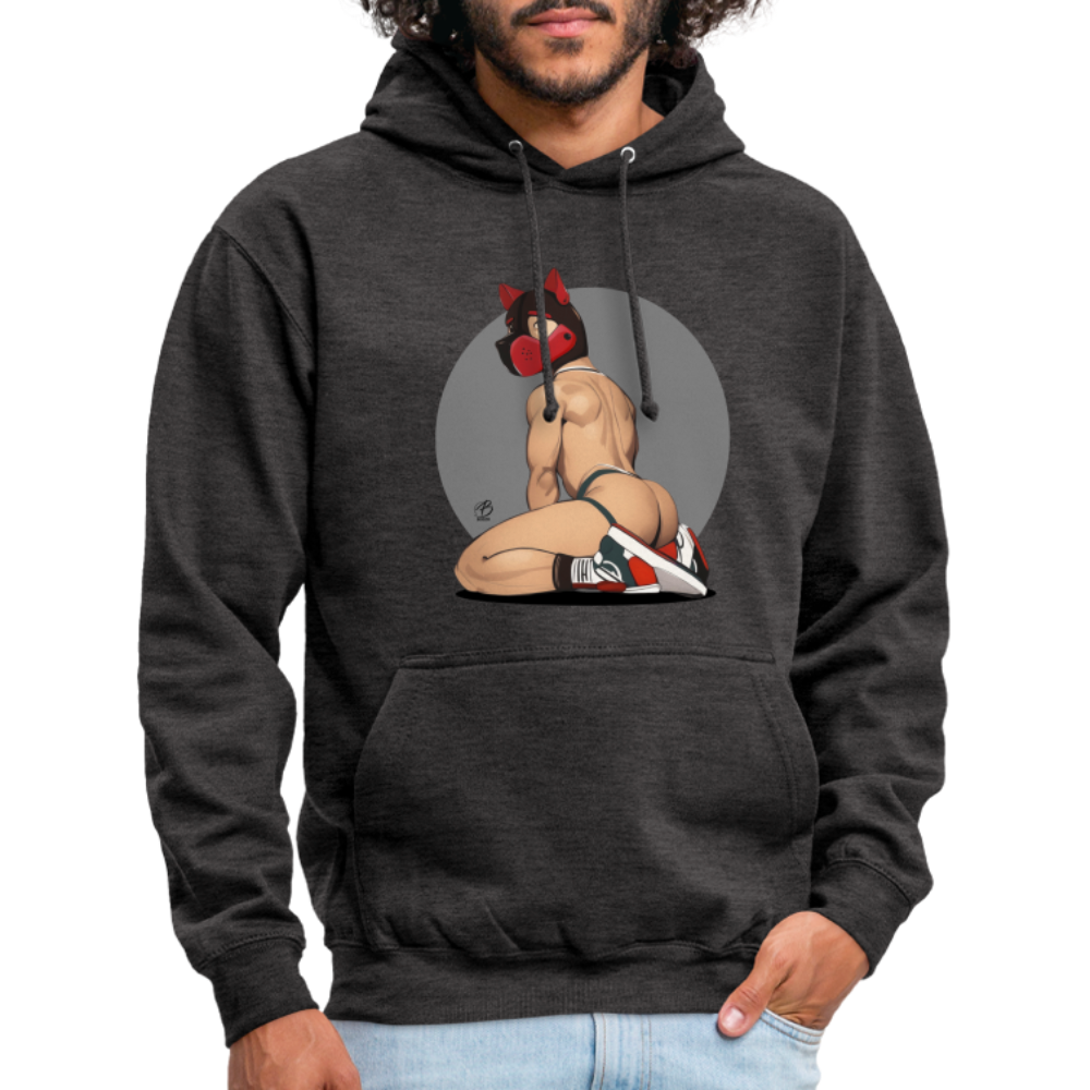 "Red Puppy Boy" Hoodie - charcoal grey