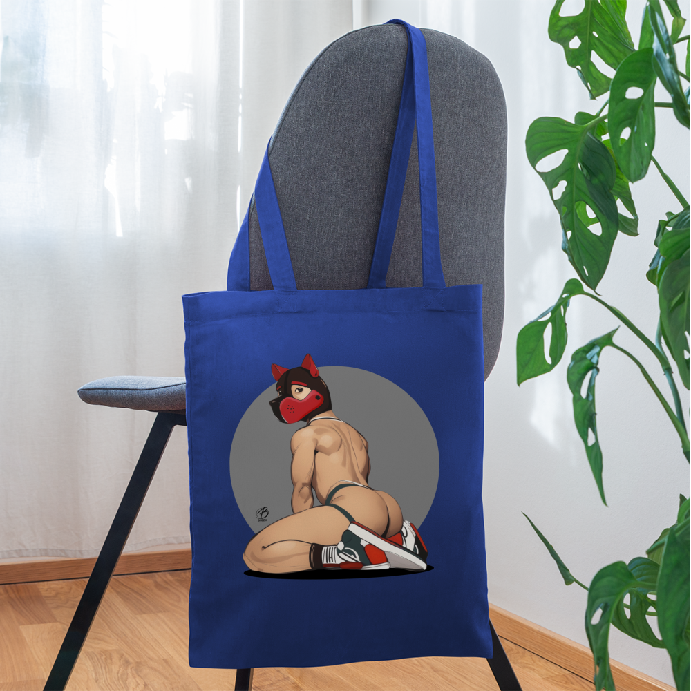 "Red Puppy Boy" Tote Bag - royal blue