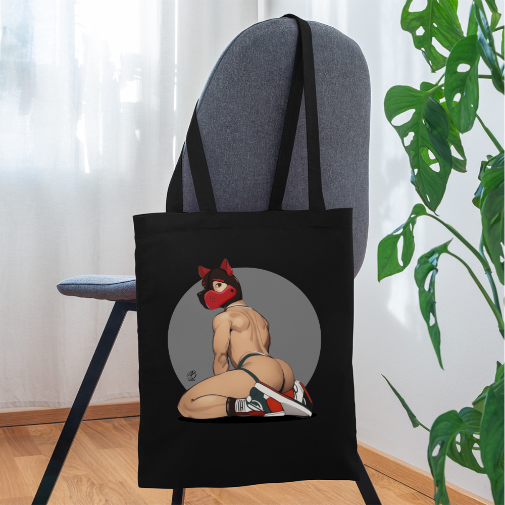 "Red Puppy Boy" Tote Bag - black