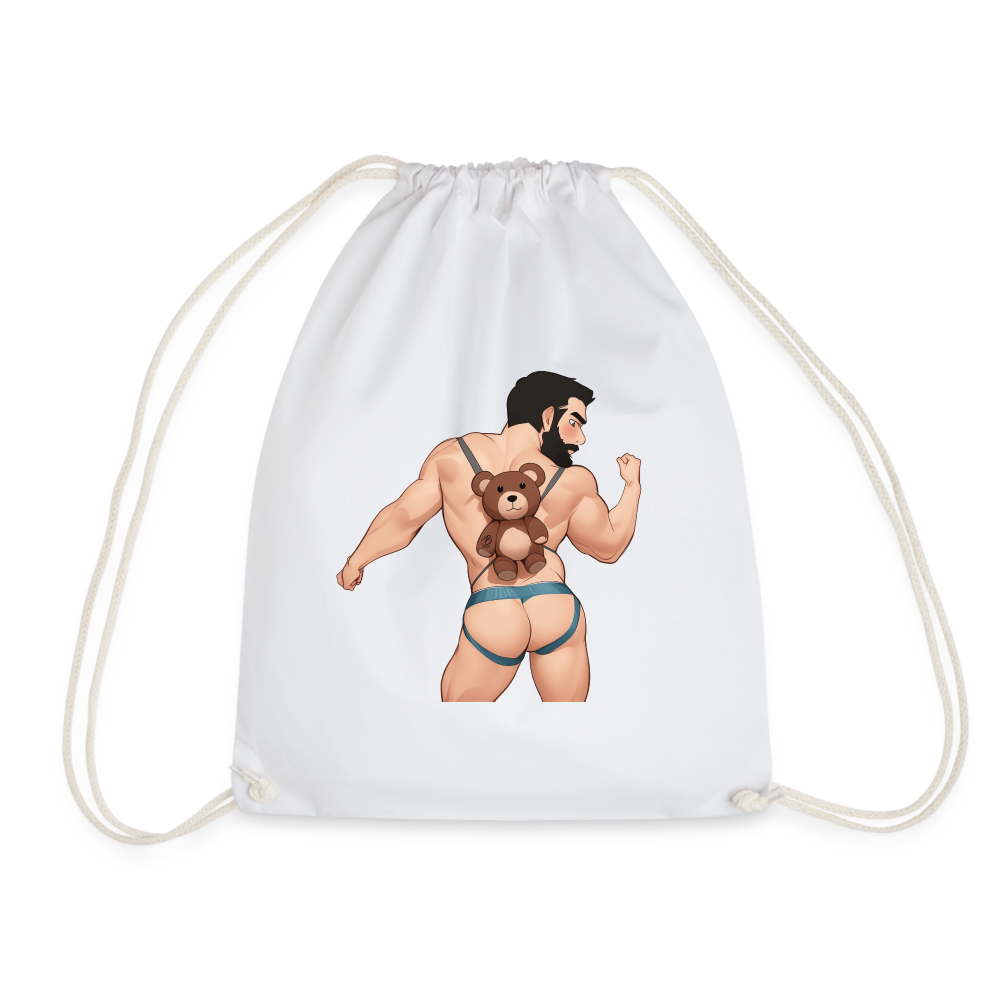 "Bear Bag Buddy" Drawstring Bag - white