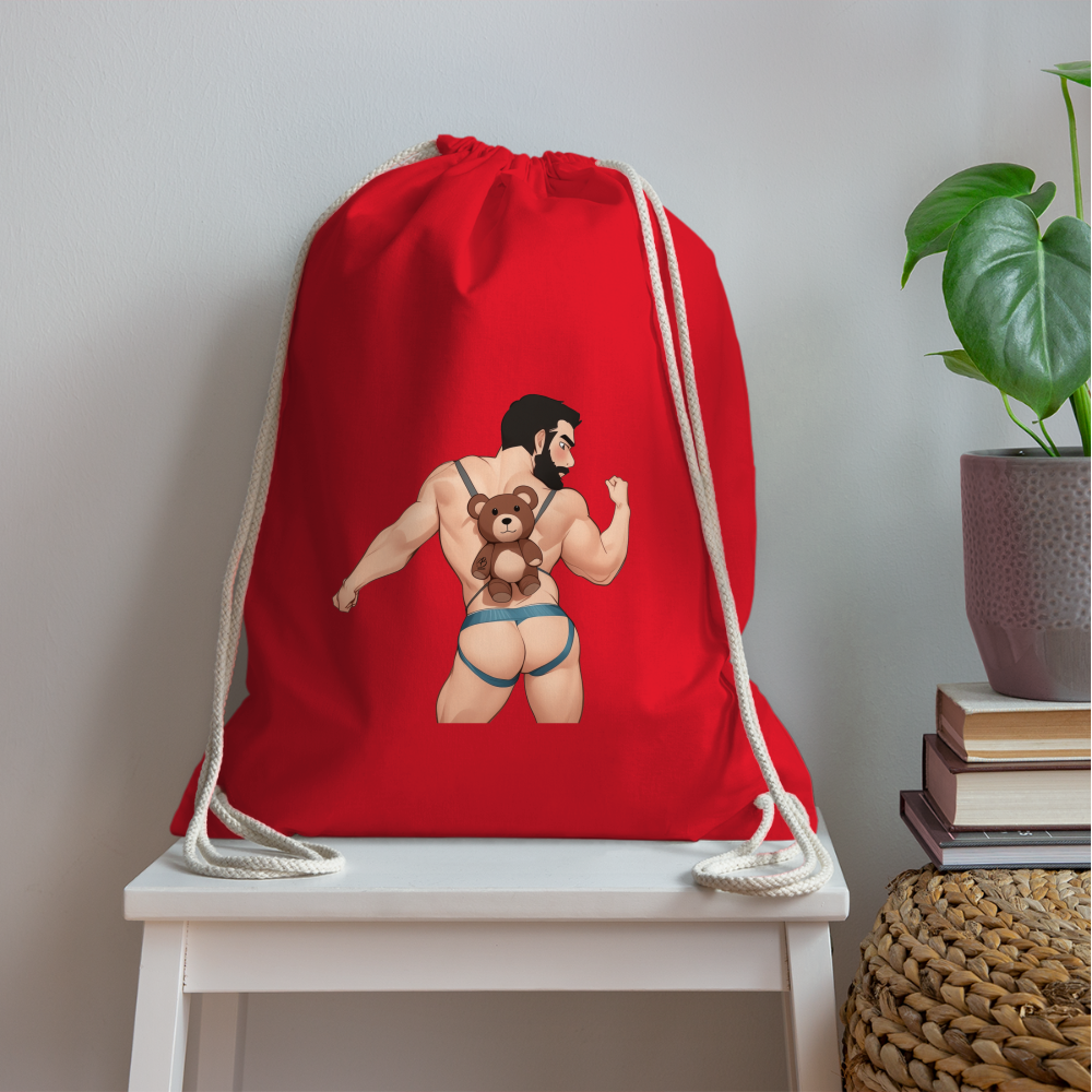 "Bear Bag Buddy" Drawstring Bag - red