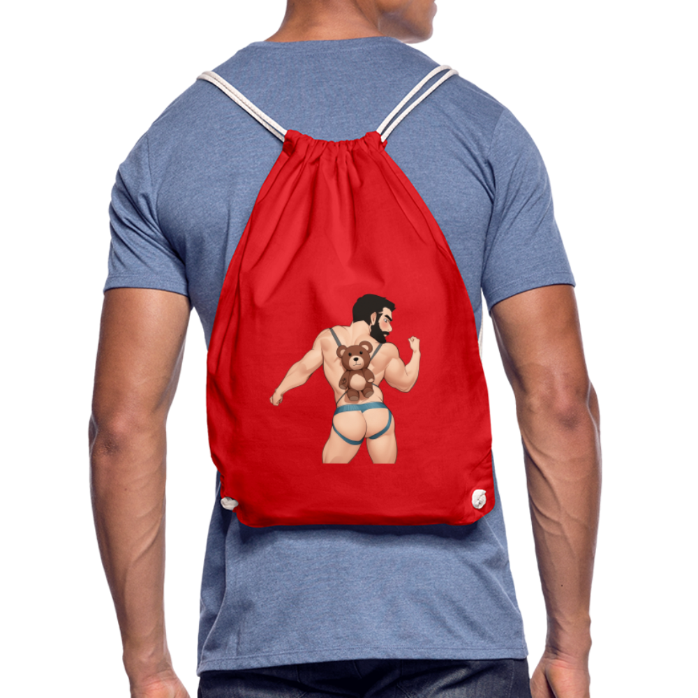 "Bear Bag Buddy" Drawstring Bag - red