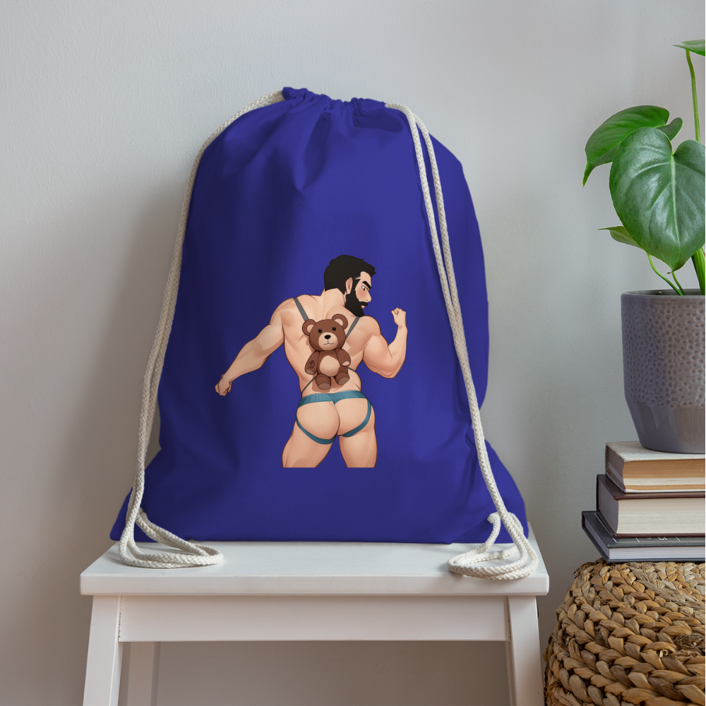 "Bear Bag Buddy" Drawstring Bag - royal blue