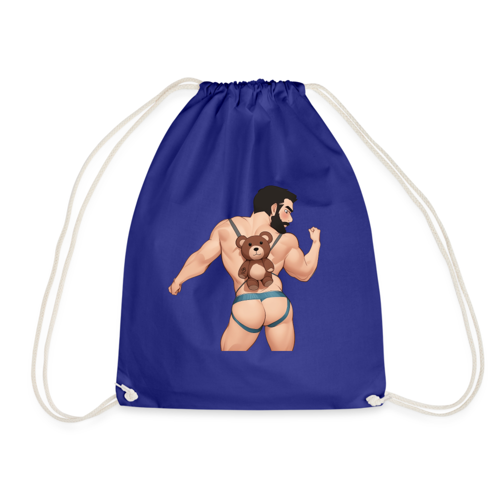 "Bear Bag Buddy" Drawstring Bag - royal blue
