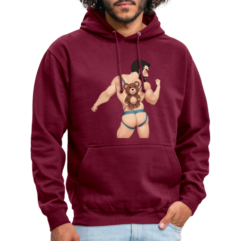 "Bear Bag Buddy" Hoodie - bordeaux