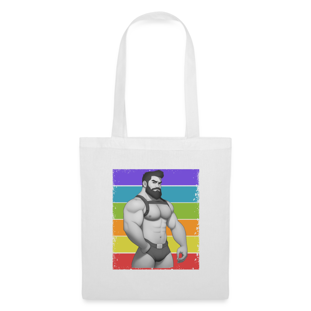 "Rainbow Harness Daddy" Tote Bag - white