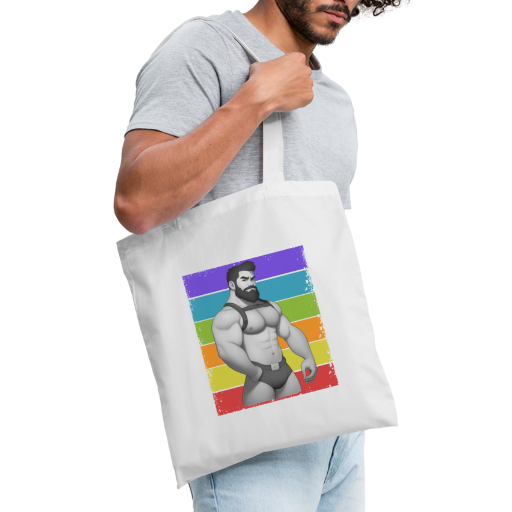 "Rainbow Harness Daddy" Tote Bag - white
