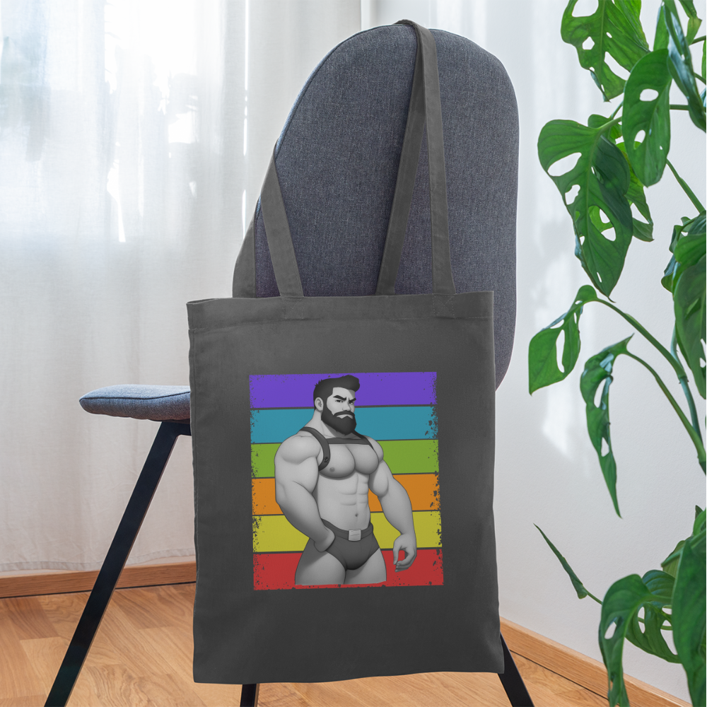 "Rainbow Harness Daddy" Tote Bag - graphite grey