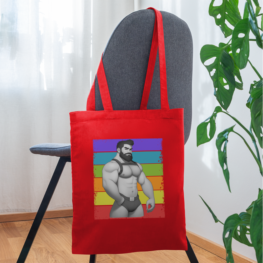"Rainbow Harness Daddy" Tote Bag - red