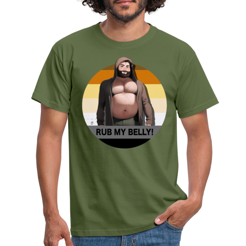 "Rub My Belly!" T-Shirt - military green