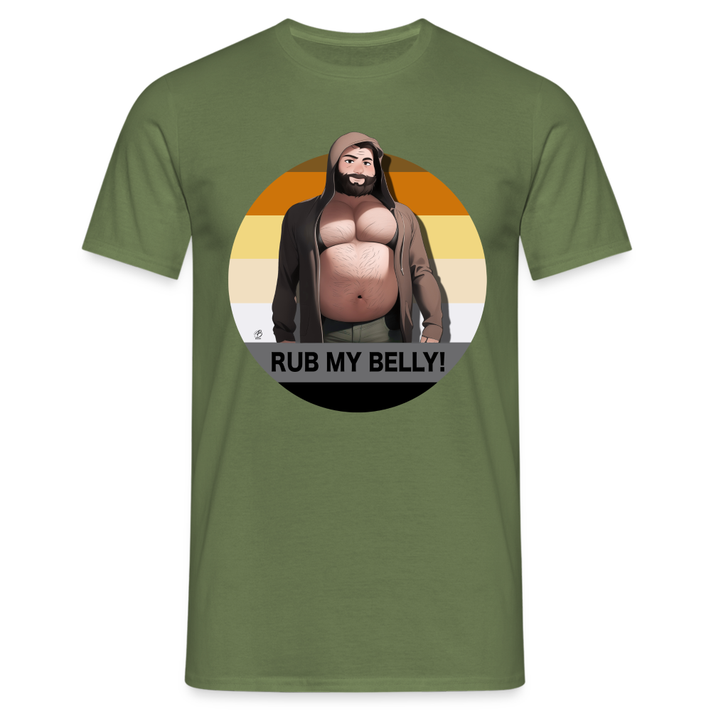"Rub My Belly!" T-Shirt - military green