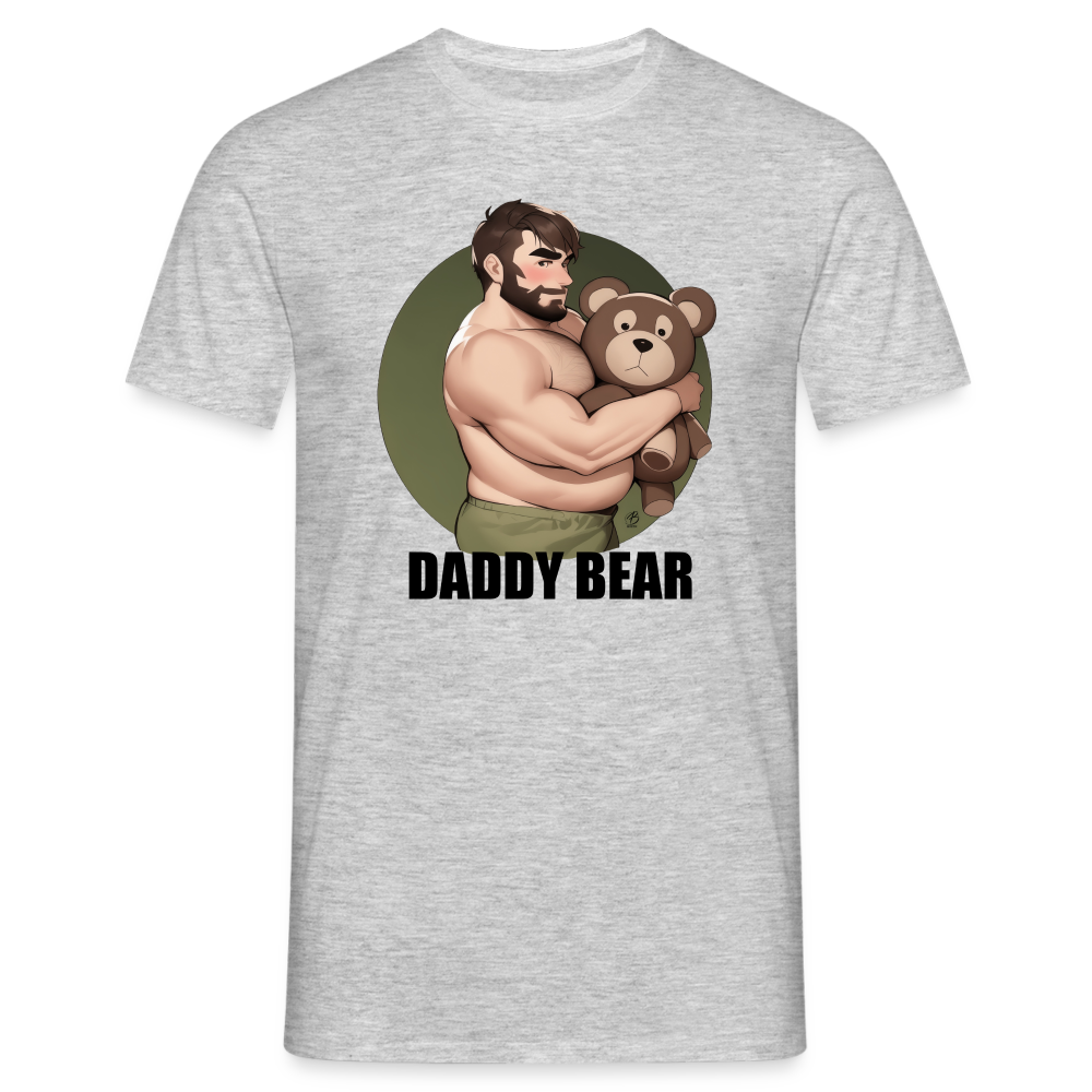 "Daddy Bear" T-Shirt With Lettering - heather grey