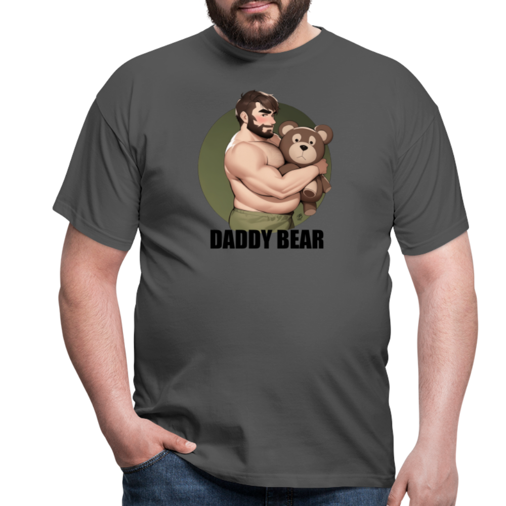 "Daddy Bear" T-Shirt With Lettering - charcoal grey