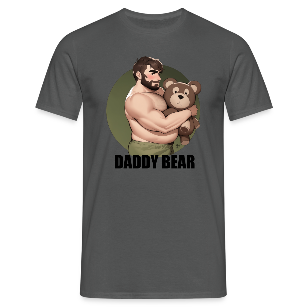 "Daddy Bear" T-Shirt With Lettering - charcoal grey