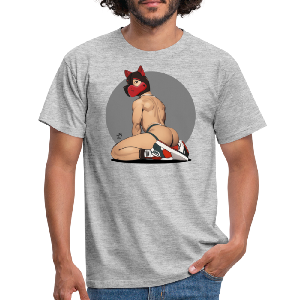 "Red Puppy Boy" T-Shirt - heather grey